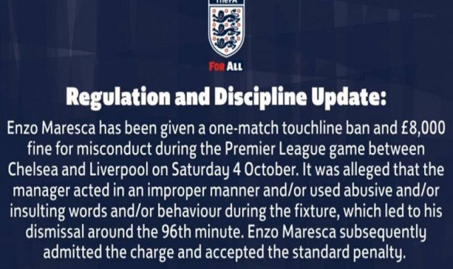 切尔西遭禁赛+罚款重创，马雷斯卡认错承担责任
