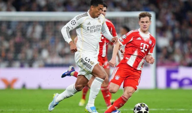 欧冠豪门对决！拜仁2-1皇马，获晋级四强主动权，凯恩姆巴佩进球